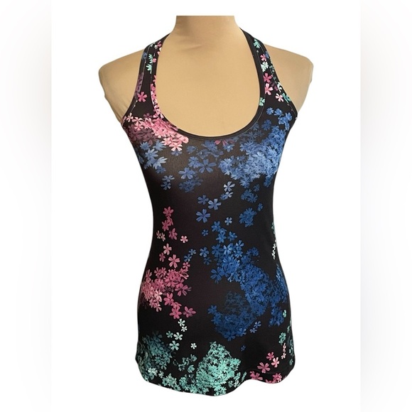 Lululemon Cool Racerback Tank Top Size‎ 6 Petal Pop Multi Black Floral. - Picture 4 of 9